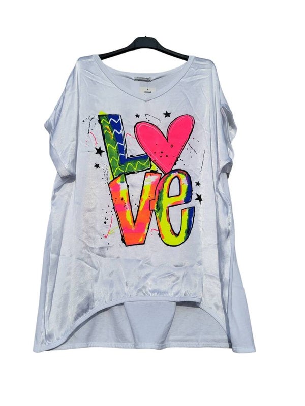 Tshirt weiss "LOVE", Gr. 38 - 42, 1x verfügbar