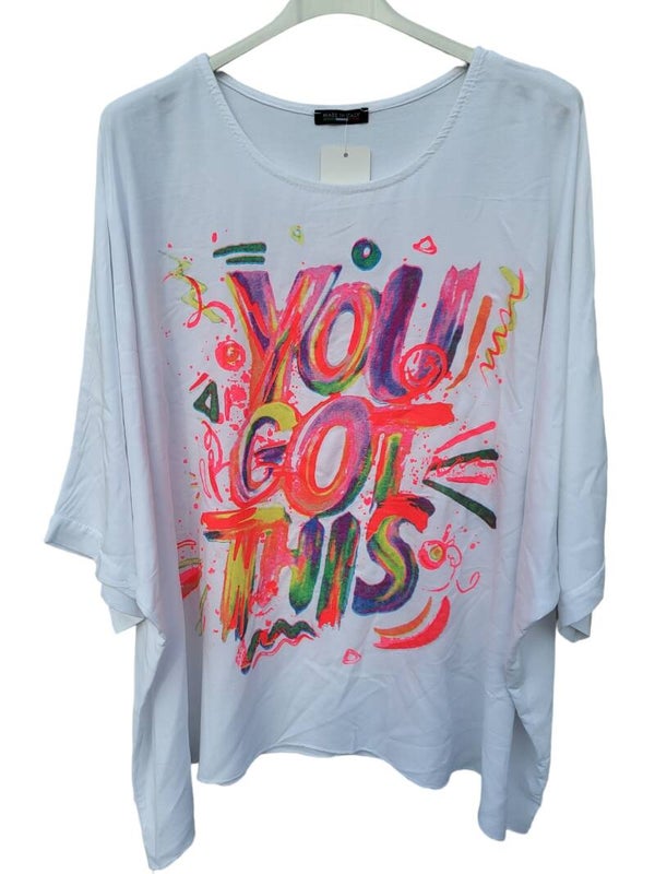 Tshirt weiss "YOU GOT THIS", Gr. 38 - 42, 1x verfügbar