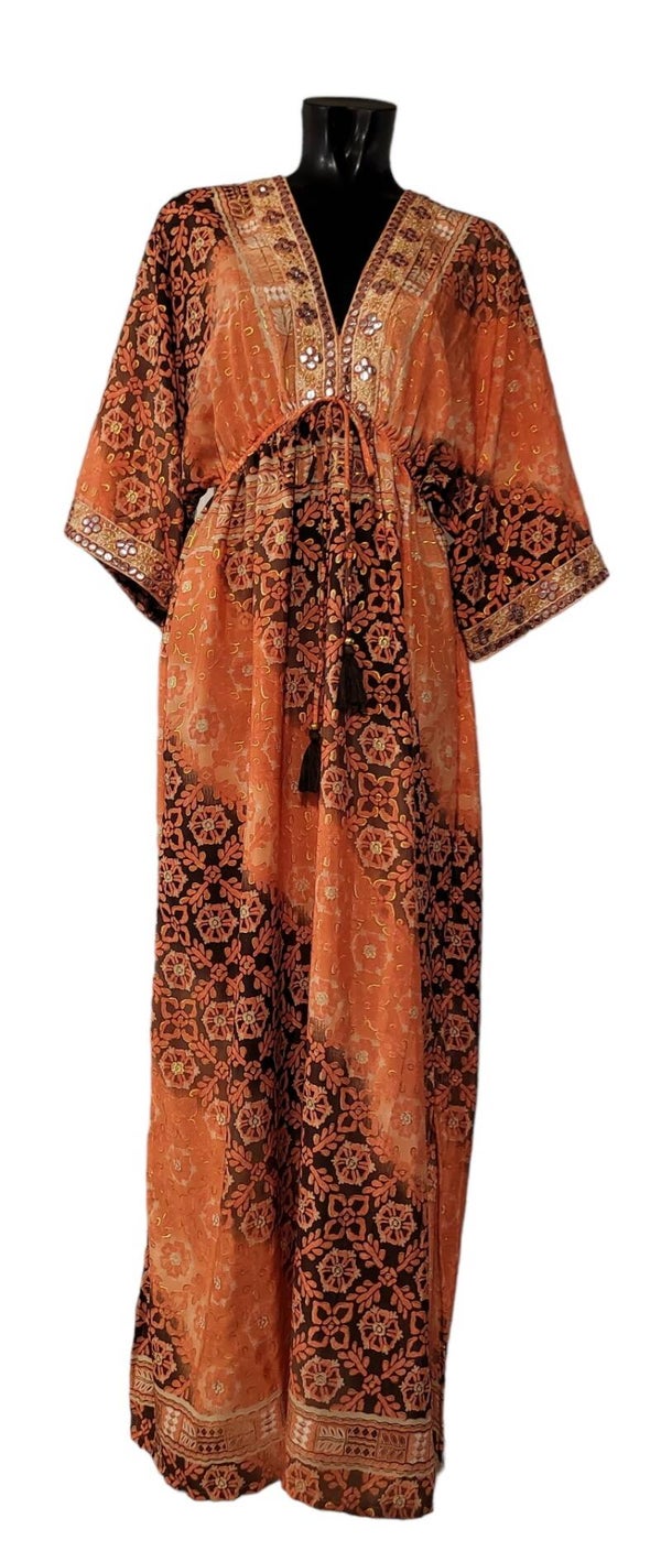 Bohokleid rot/orange/Lachs, Einheitsgrösse (38 - 42), 1x verfügbar