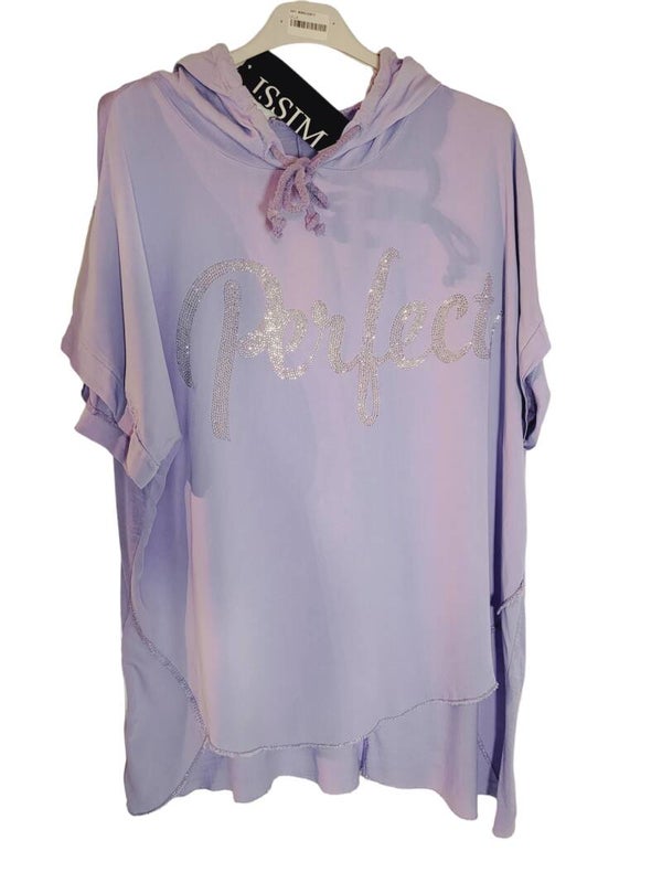 Tshirt lila "PERFECT", Gr. 38 - 42, 1x verfügbar