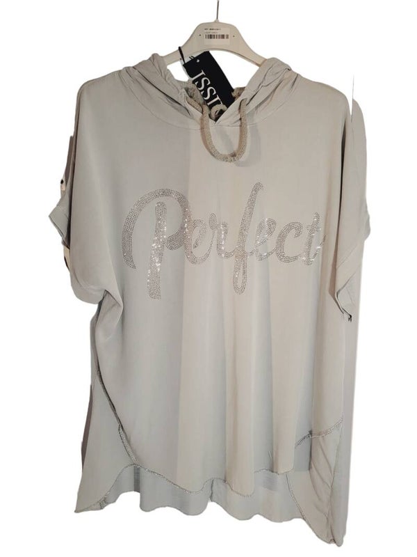 Tshirt grau "PERFECT", Gr. 38 - 42, 1x verfügbar