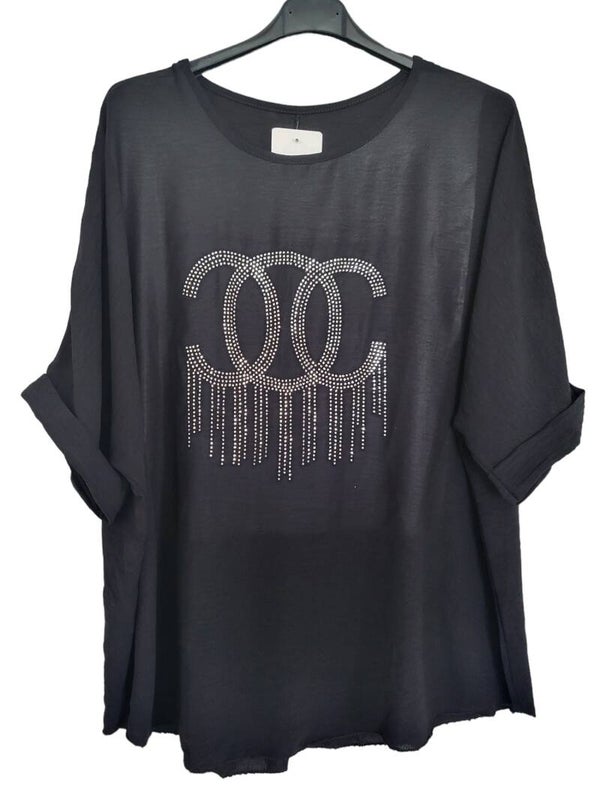Tshirt schwarz "CC", Gr. 38 - 42, 1x verfügbar