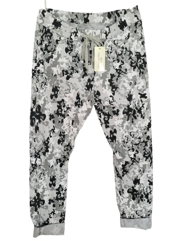 Stretchhose weiss/grau/schwarz, Gr. 38 - 42, 1x verfügbar