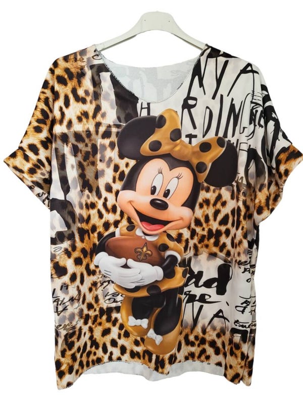 Tshirt "Minnie" leopard (schwarz/weiss), Gr. 38 - 40/42, 1x verfügbar