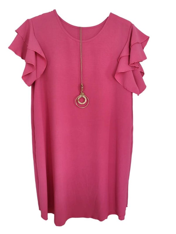 Sommerkleid rosa/pink, Gr. 38 -42/44, 1x verfügbar