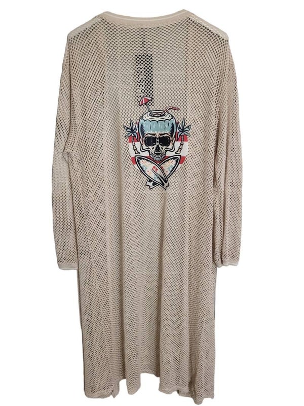 Lochcardigan beige "Skull", Einheitsgrösse bis 42, 1x verfügbar