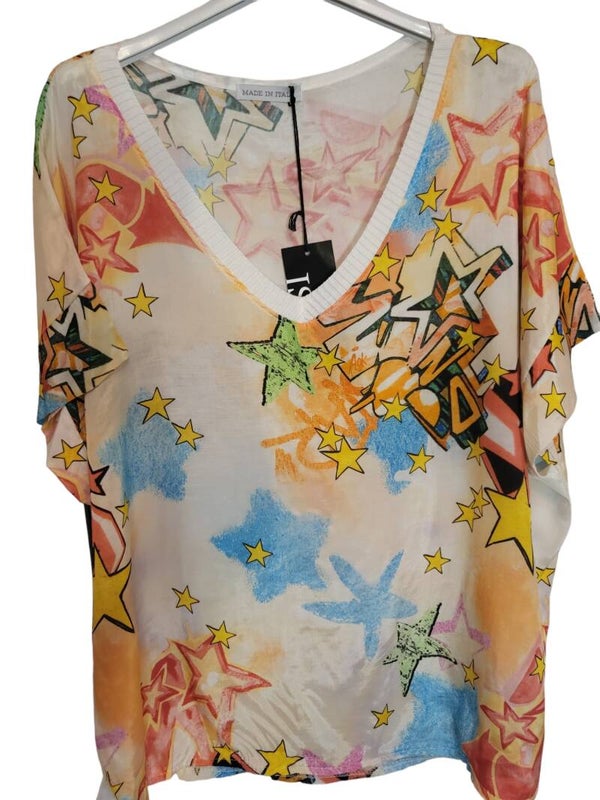 Tshirt bunt "Sterne", Gr. 36 - 40/42, 1x verfügbar