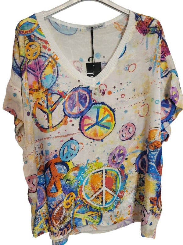 Tshirt bunt "Peace", Gr. 36 - 40/42, 1x verfügbar