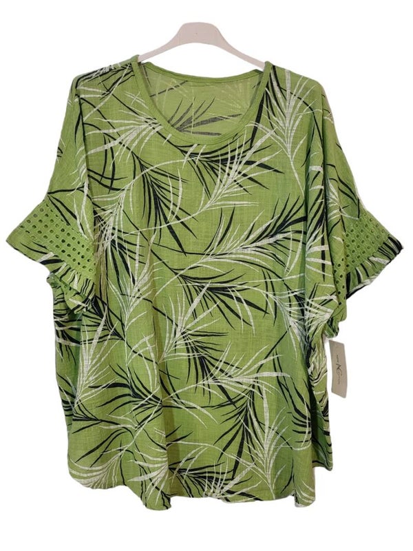 Tshirt grün "Gräser", Gr. 38 - 42/44, 1x verfügbar