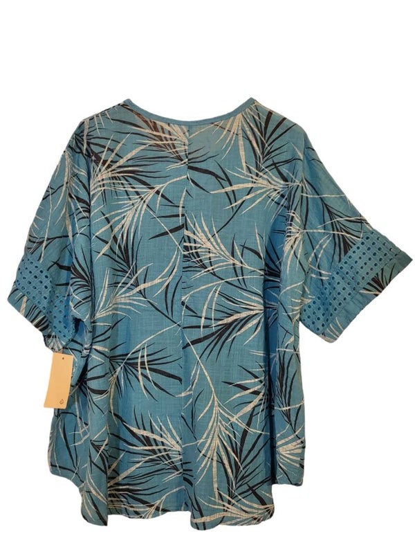 Tshirt blau "Gräser", Gr. 38 - 42/44, 1x verfügbar