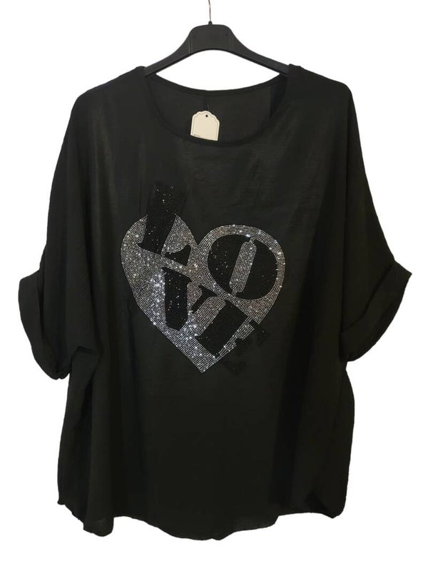 Tshirt pink "LOVE", Gr. 38 - 44, 1x verfügbar