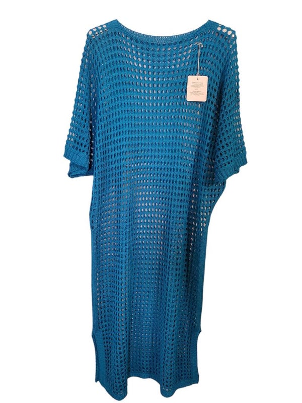 Lochkleid blau/türkis, Gr. 38 - 44, 1x verfügbar