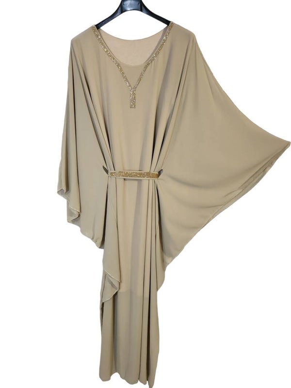 Abendkleid beige, Gr. 36 - 42, 1x verfügbar