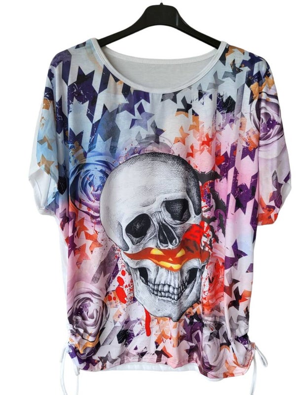 Tshirt farbig "Totenkopf", Gr. 38 - 42/44, 1x verfügbar