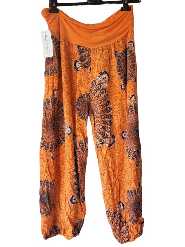 Pludderhose orange "flowers", Gr. 38/40 - 46, 1x verfügbar