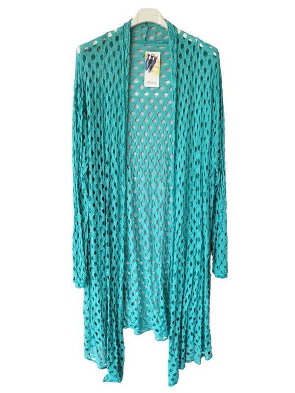 Cardigan türkis mit tarnlochung, Gr. onesize, 1x verfügbar