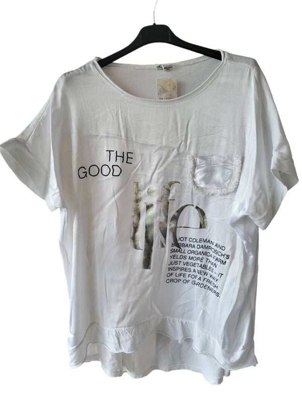 Tshirt weiss "Life", Gr. 38 - 42, 1x verfügbar