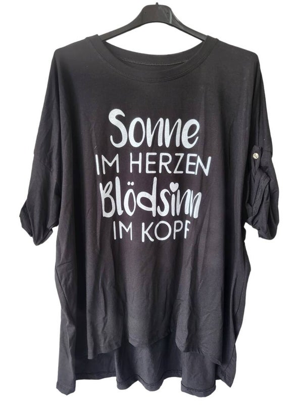 Shirt schwarz "Sonne im Herzen...", Gr. 38 - 42/44, 1x verfügbar