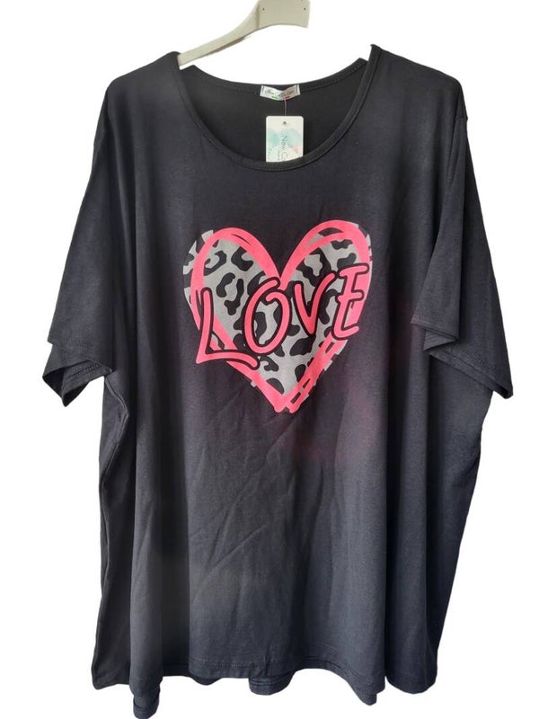 Shirt schwarz/pink "LOVE", Gr. 38 - 44, 2x verfügbar