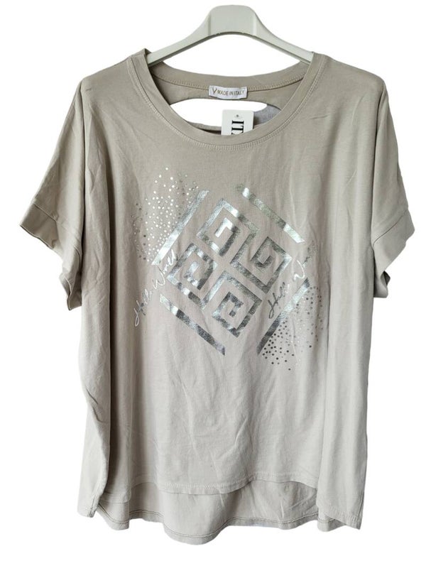Tshirt beige "Quadrat", Gr. 38 - 42, 1x verfügbar