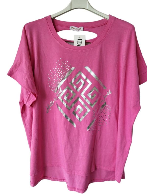 Tshirt pink "Quadrat", Gr. 38 - 42, 1x verfügbar