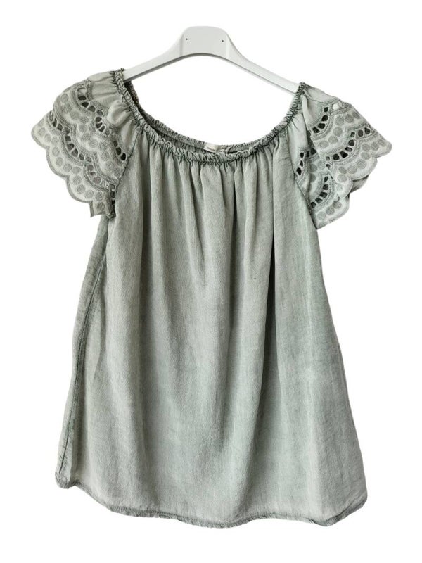 Romantikshirt khaki, Gr. 36 - 40, 1x verfügbar