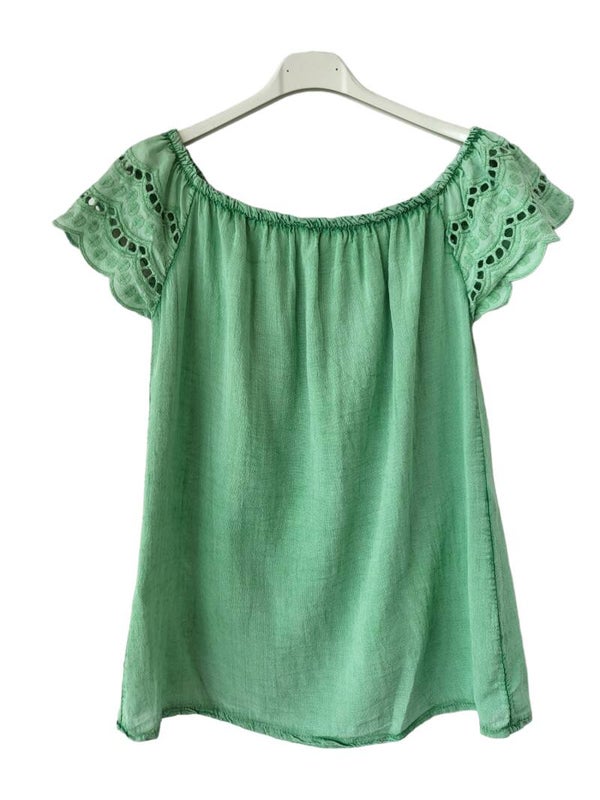 Romantikshirt mint, Gr. 36 - 40, 1x verfügbar
