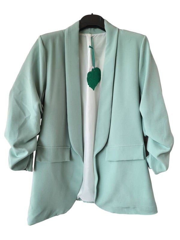 Blazer mint mit knitter Ärmeln, Gr. 38 - 40/42, 1x verfügbat
