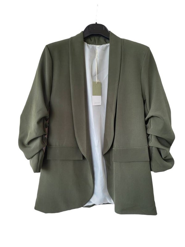 Blazer khaki mit knitter Ärmeln, Gr. 38 - 40/42, 1x verfügbat