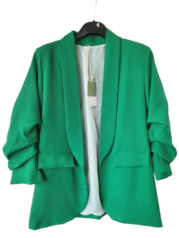 Blazer grün mit knitter Ärmeln, Gr. 38 - 40/42, 1x verfügbat