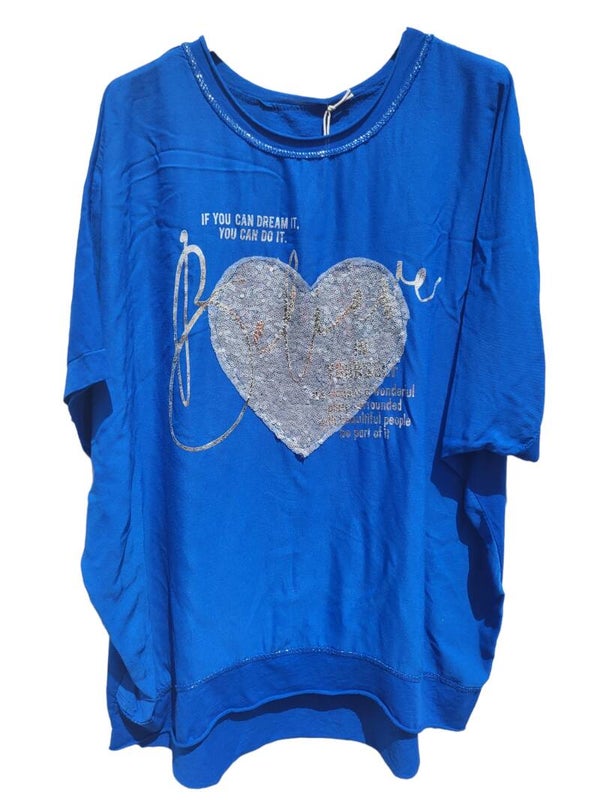 Tshirt royalblau "If you can...", Gr. 38 - 42/44, 1x verfügbar