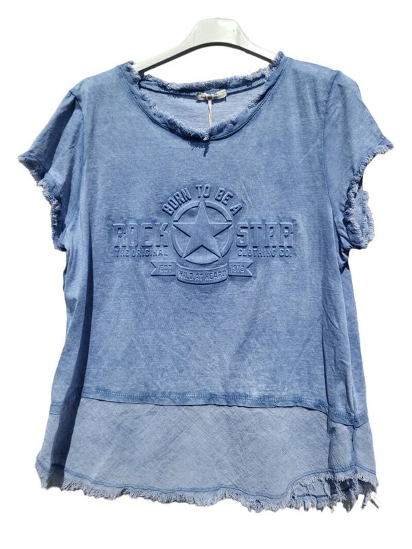 Tshirt blau/violett "Rock Star", Gr. 38- 42, 1x verfügbar