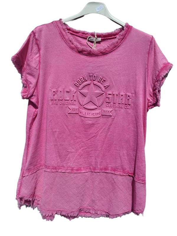 Tshirt pink "Rock Star", Gr. 38- 42, 1x verfügbar