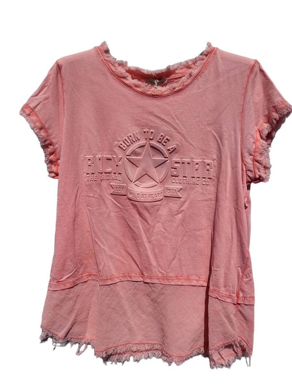 Tshirt lachs "Rock Star", Gr. 38- 42, 1x verfügbar