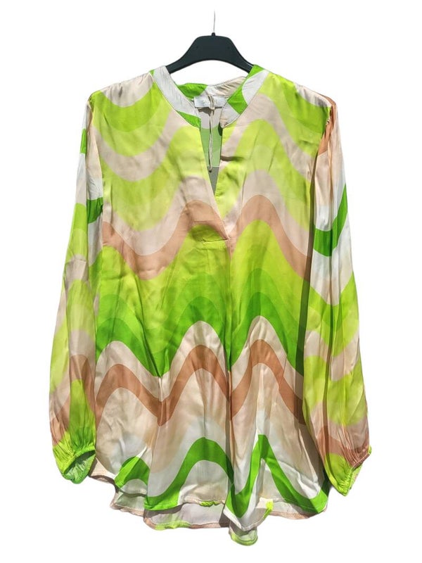 Bluse grün/braun, Gr. 38 - 42, 1x verfügbar