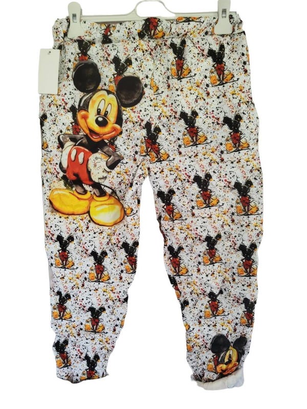Stretchhose weiss mit "Mickey Maus", Gr. 38 - 42, 1x verfügbar