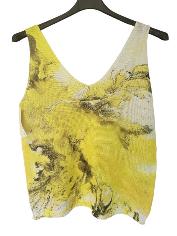 Top gelb "Marmor", Gr. 38 - 40/42, 1x verfügbar