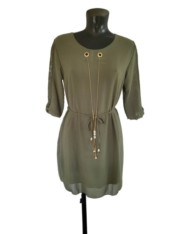 Tunika khaki mit Kette, Gr. 34 - 38, 1x verfügbar