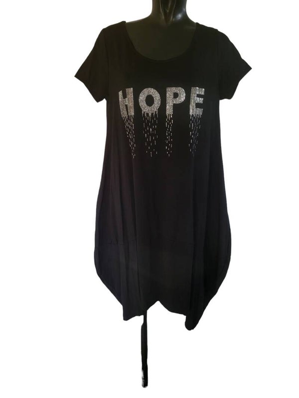 Glockenkleid schwarz "HOPE", Gr. 38 - 42/44, 1x verfügbar