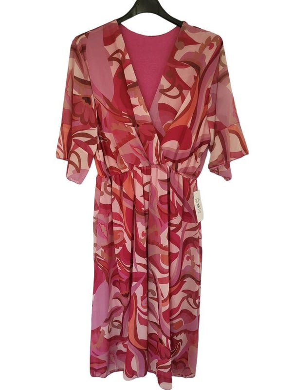 Sommerkleid rot/pink, Gr. 38 - 40/42, 1x verfügbar