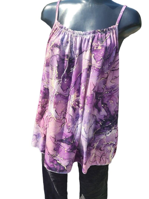 Trägertop violett "Marmor", Gr. 38 - 42, 1x verfügbar