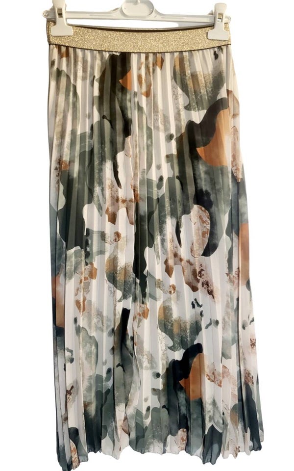 Plisseejupe beige/dunkelgrün, Gr. 34 - 38, 1x verfügbar