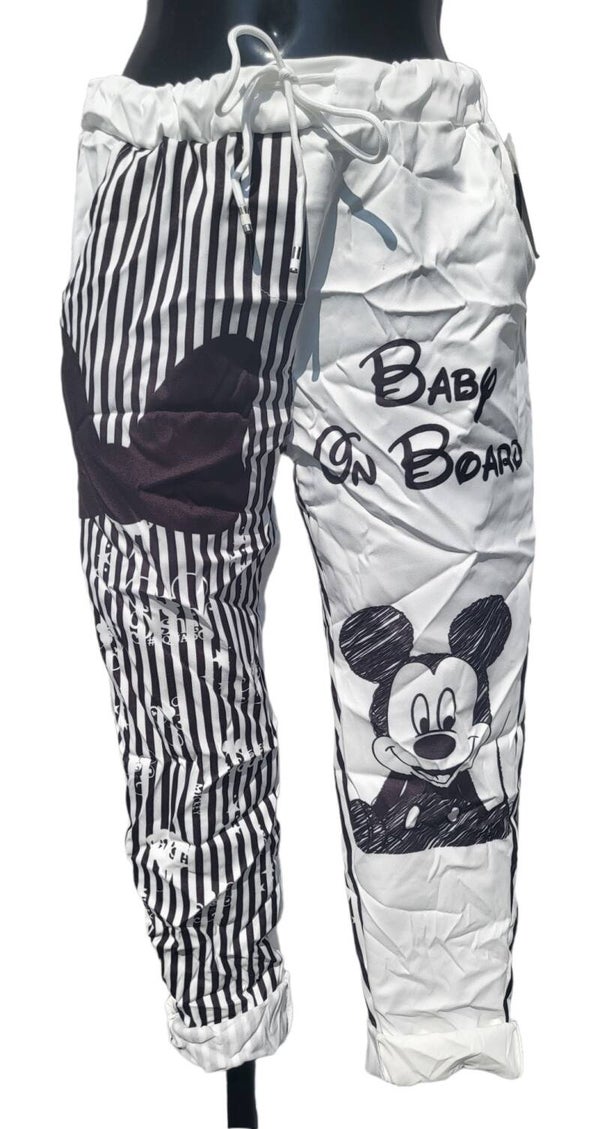 Hose schwarz/weiss "Mickey Maus", Gr. 38 - 42, 1x verfügbar