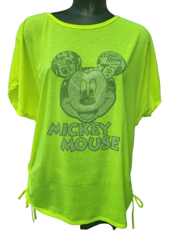 Shirt neongelb "Mickey Maus", Gr. 38 - 42/44, 3x verfügbar