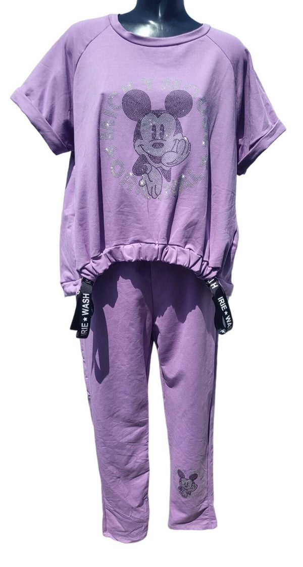 Zweiteiler violett "Mickey Maus", Gr. 38 - 42/44, 1x verfügbar