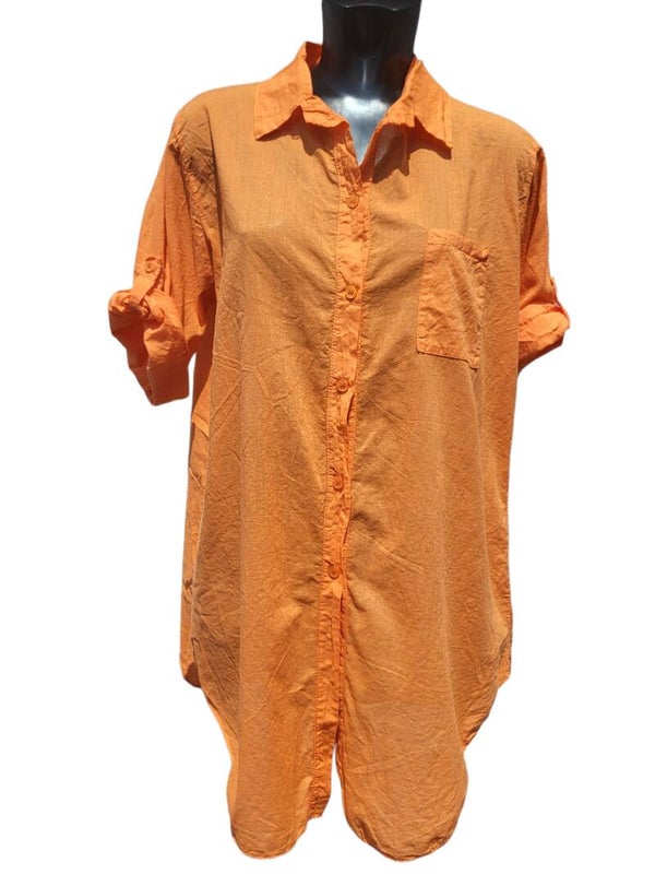 Kurzarmbluse orange, Gr. 38 - 44, 1x verfügbar