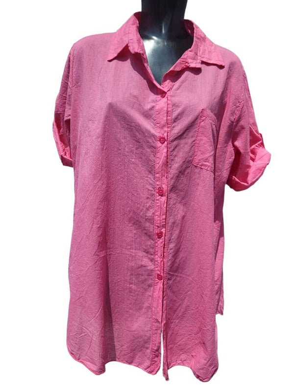 Kurzarmbluse pink, Gr. 38 - 44, 1x verfügbar