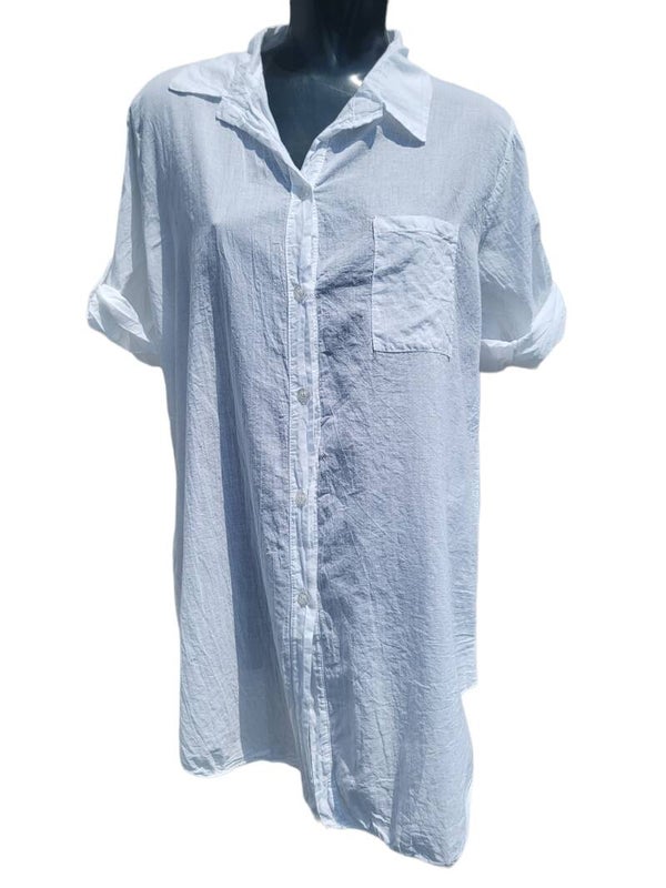 Kurzarmbluse weiss, Gr. 38 - 44, 1x verfügbar