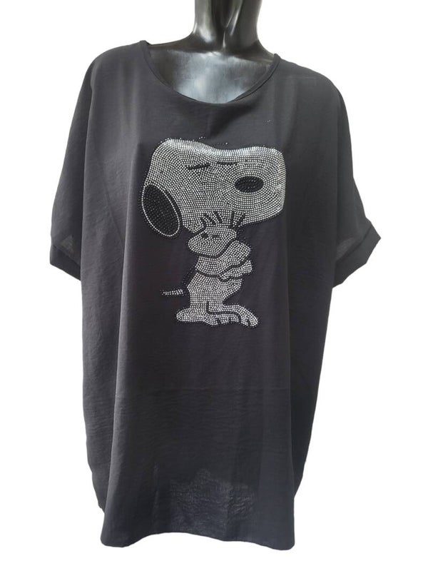 Snoopy Tshirt schwarz, Gr. 44 - 50, 2x verfügbar