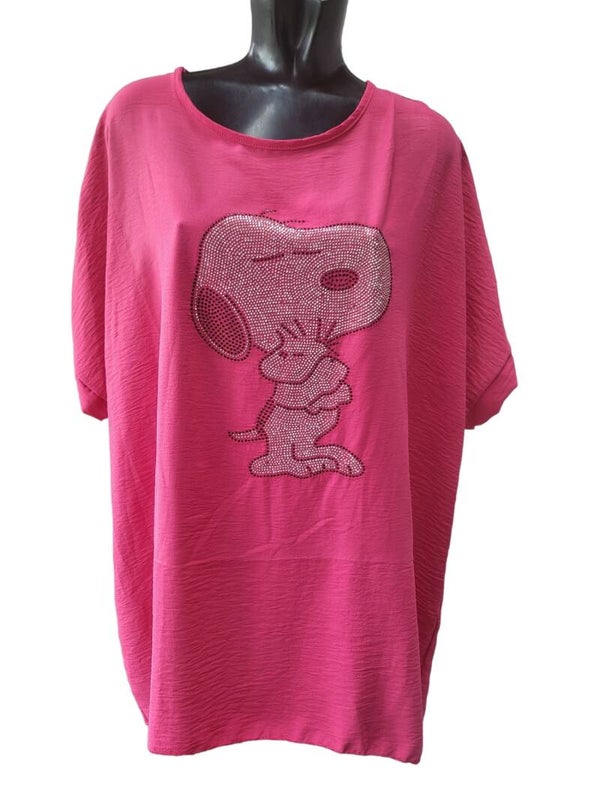 Snoopy Tshirt pink, Gr. 44 - 50, 1x verfügbar